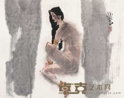 傅小石 人物 镜心 36.5×48cm